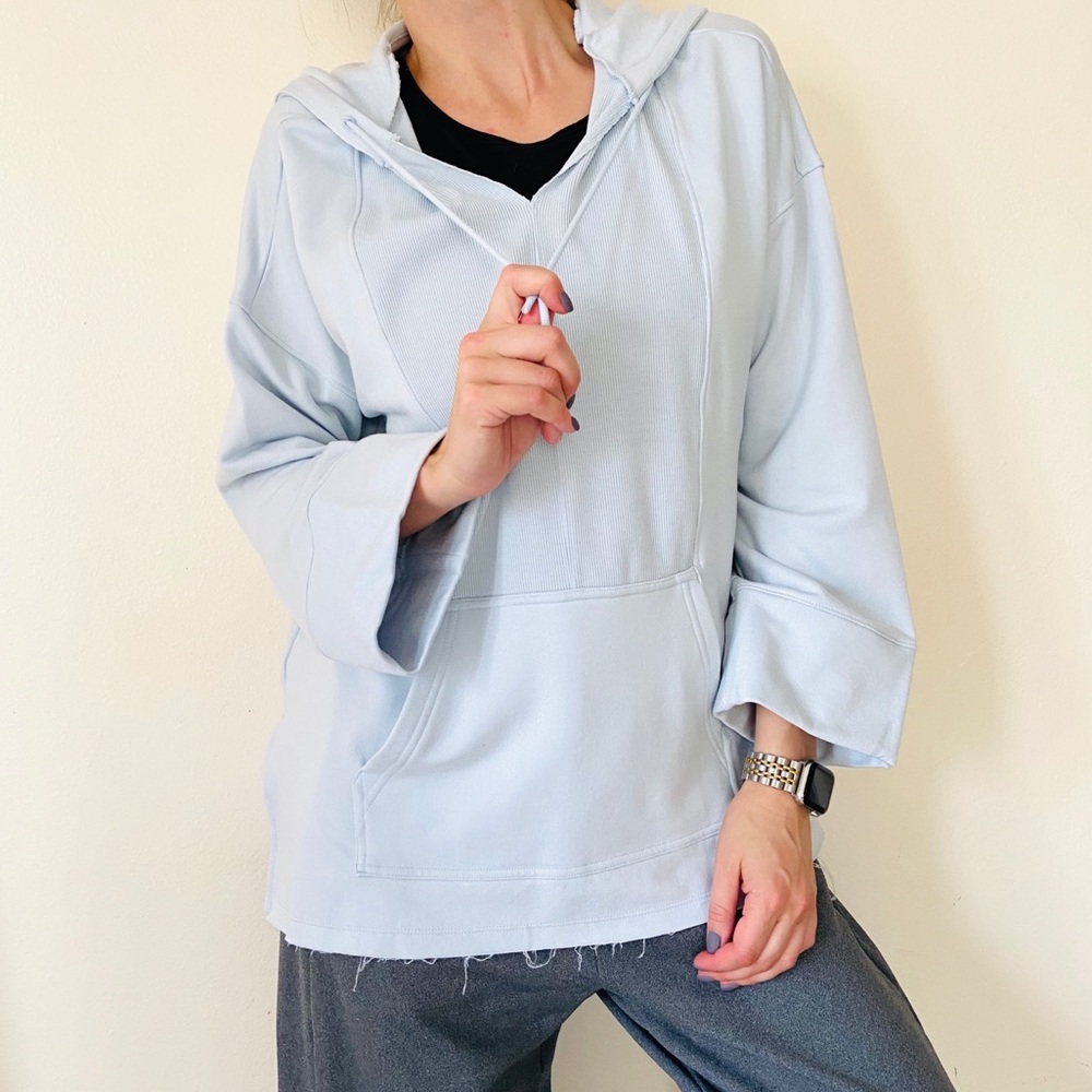 New Nike yoga hoodie top raw hem pastel